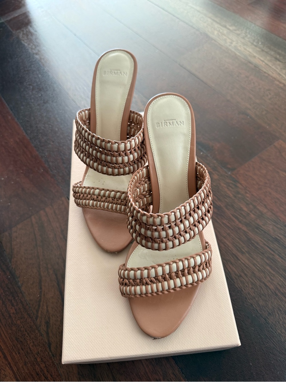 Alexandre Birman Women's Woven Double-Strap Slide Sandals - Tan